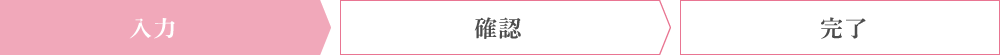 お問い合わせフォーム入力→お問い合わせ内容の確認→送信完了